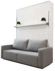 MurphySofa-Float-Clean-grey-sofa-with-white-gloss-wall-bed-and-shelf-on-front