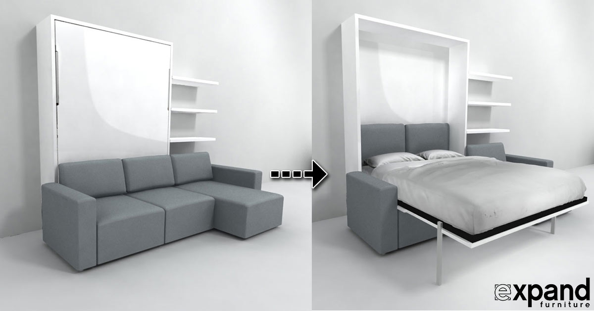 inline murphy bed and inline sofa