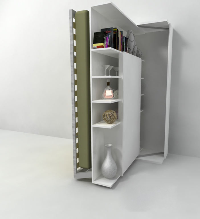 Revolving Bookcase Italian Wall Bed, Murphy Bed Bookcase Kitchen