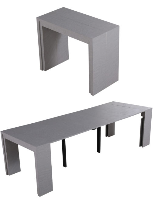 Junior Giant Extending Transforming Console table in Concrete texture finish - Seats 12