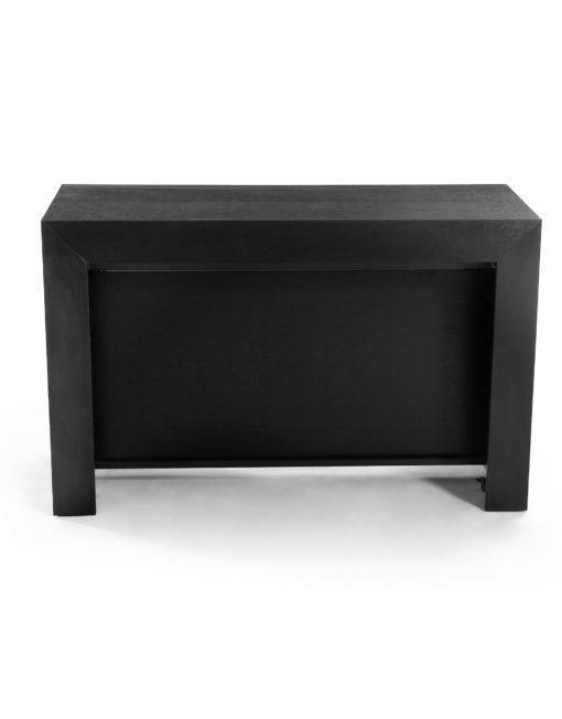 Tiny Titan V3 black wood kitchen console table extends to seat large kitchen dining table wb