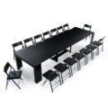 Tiny Titan V3 extending black wood kitchen table seats up to 18 wb