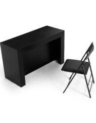 Tiny Titanv 3 black wood console expands to seat massive kitchen table wbs
