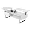 Occam-Left-glossy-white-dual-open-storage-lift-table-with-chrome-leg
