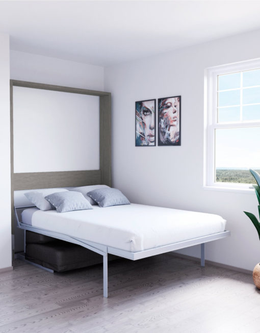 Compatto-compacting-Murphy-Bed-Sofa-white-with-mixed-wood-outside-and-grey-sofa-3