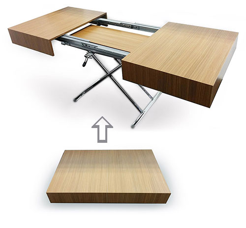 Los Angeles Space Saving Furniture, Coffee Table Transforms To Dining