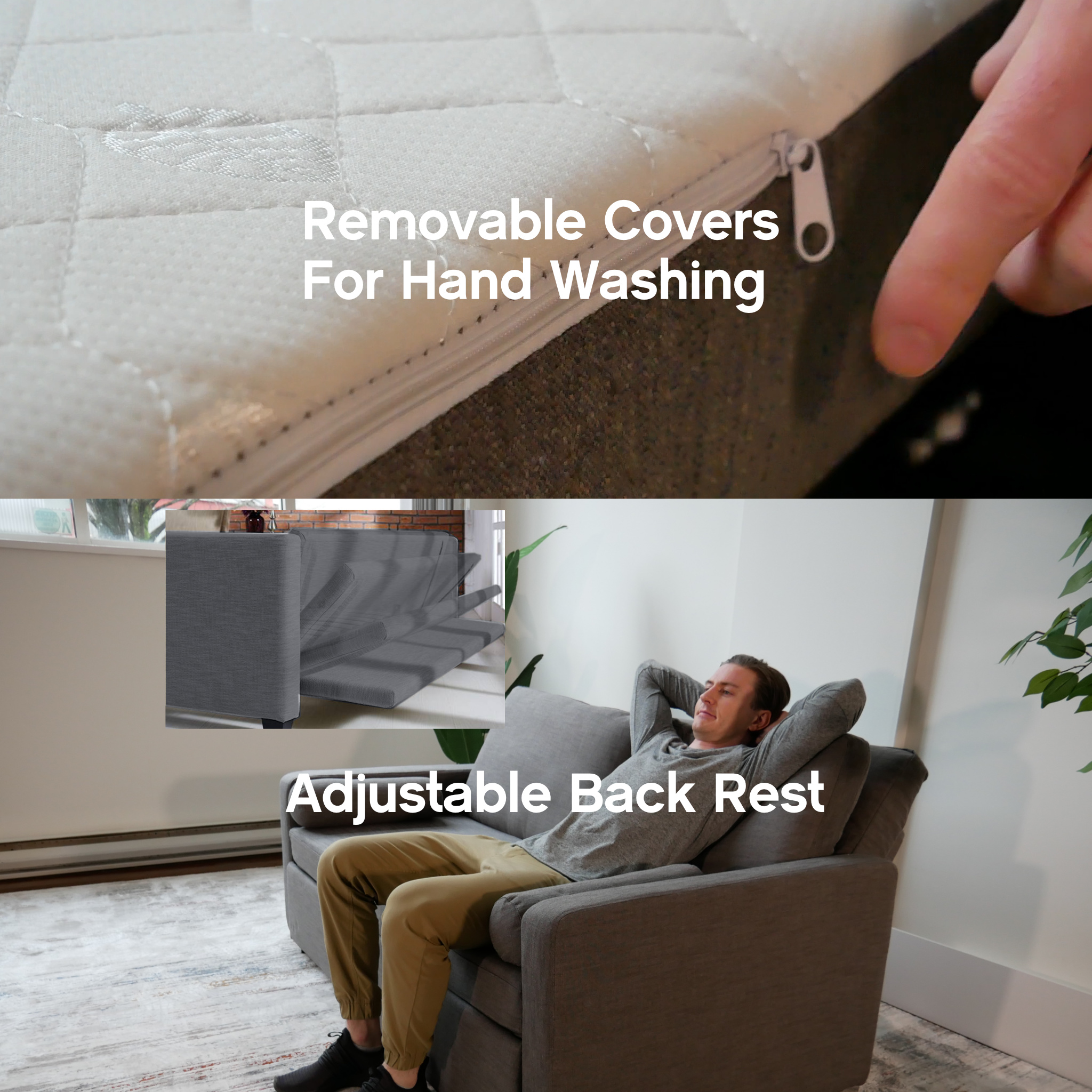 Lifting Bed Backrest Folding Adjustable Angle Steel Multi Function