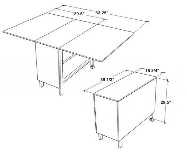 Trojan extending leaflet table on wheels stores chairs inside dim