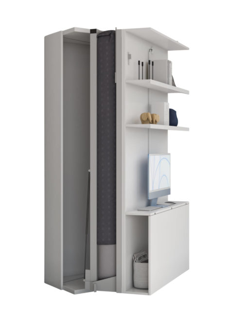 LSG Twin Rotating murphy bed with folding table and bookcase