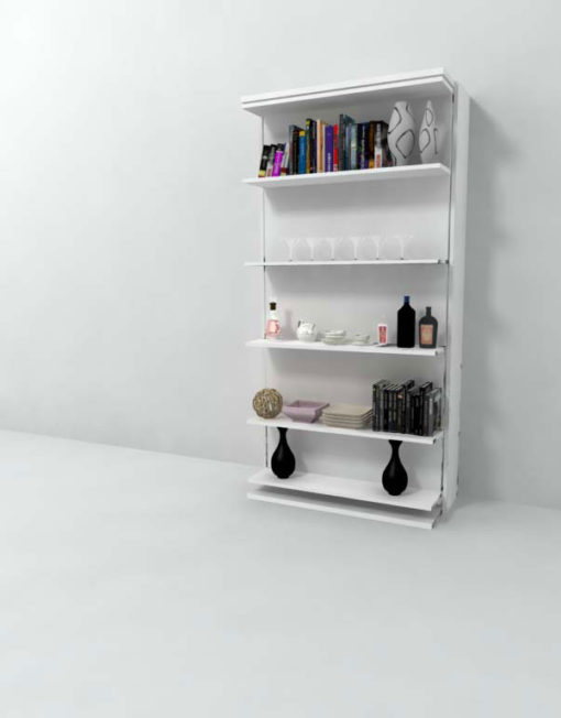 Single-revolving-wall-bed-with-shelving-from-italy