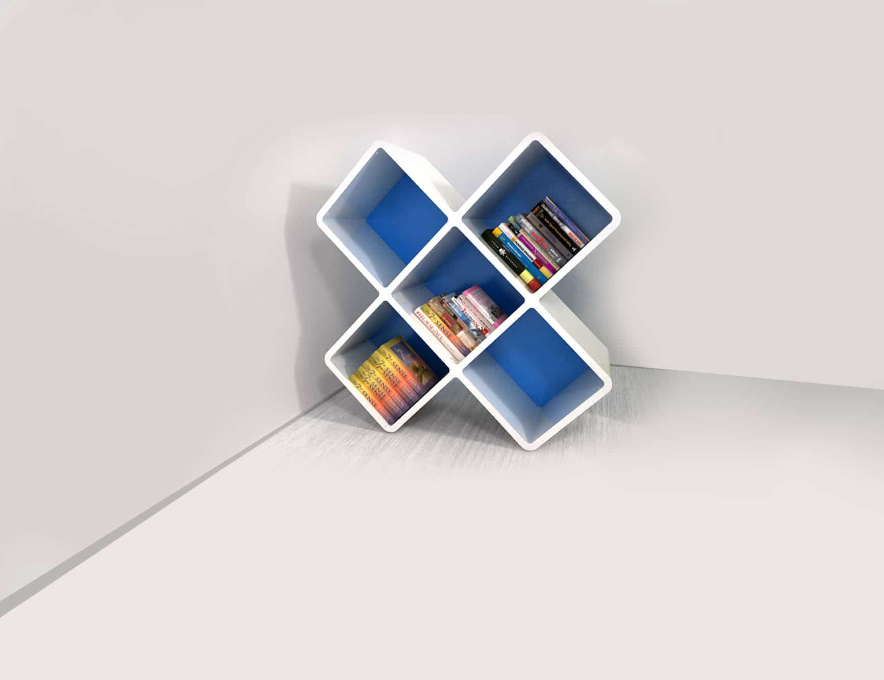 X Shaped Decorative Bookshelf Expand Furniture