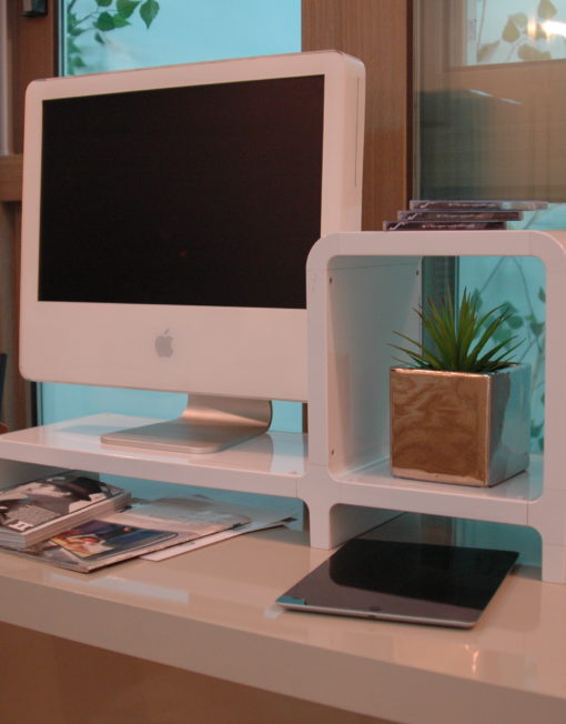 monitor stand and cubby