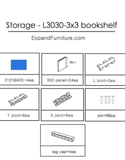 L3030-3x3-bookshelf-by-parts-set