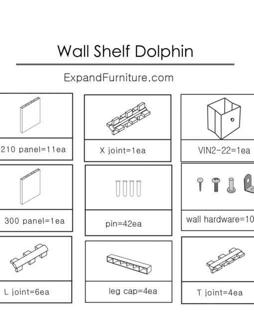 Modular-Wall-Shelf-in-Dolphin-shape-parts