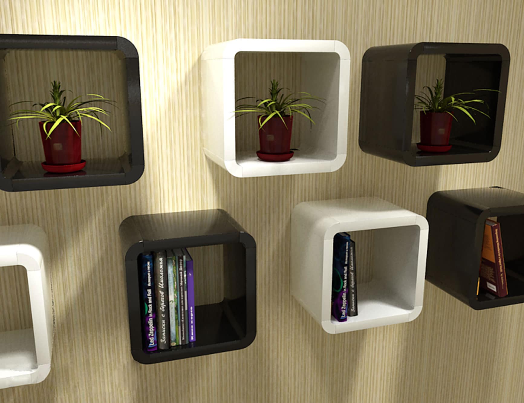 2121x2 Unique Cube Wall Shelves, Small Cube Bookcase