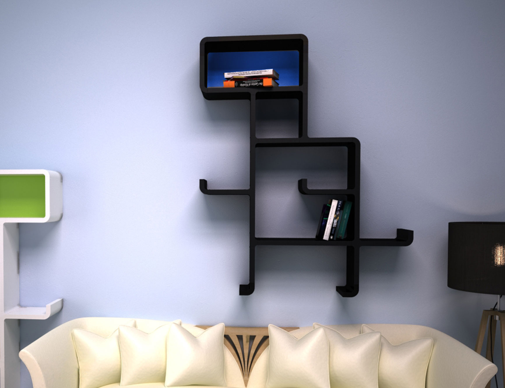 https://expandfurniture.com/wp-content/uploads/2015/09/Wall-Shelf-Dinosaur-in-black-and-blue-face-above-sofa-1.jpg