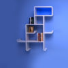 Wall-Shelf-Dinosaur-in-white-with-blue-face-on-blue-wall