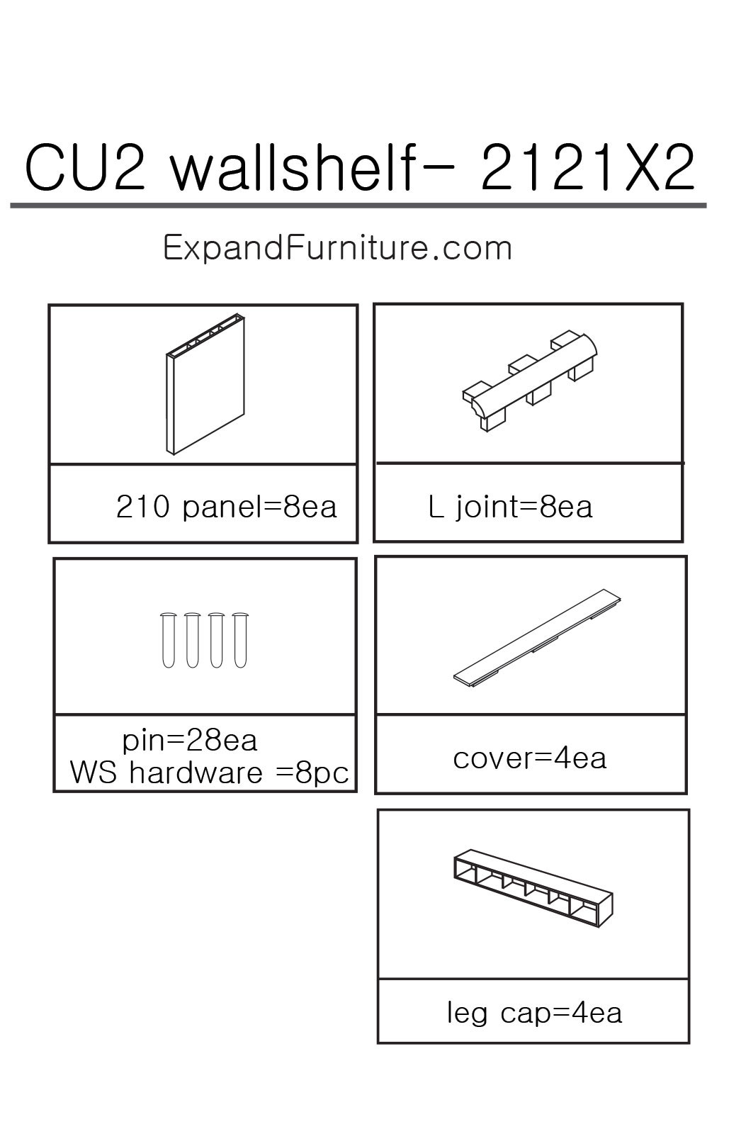 2121x2 - Unique Cube Wall Shelves – black