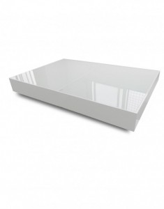 White convertible glass coffee table