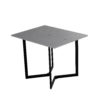 Mini Flip in concrete texture with black legs - console convertible table for apartments