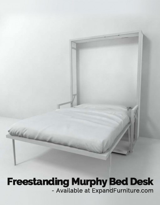 No Mount Murphy Bed Desk, Twin Size Side Mount Murphy Bed