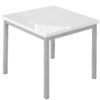 Echo-small-kitchen-table-in-glossy-white with silver legs
