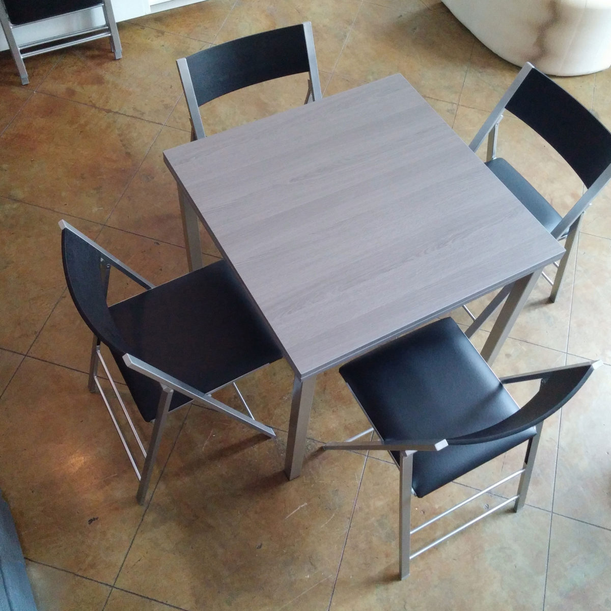 Converting Echo Square Table With 4 Black Folding Chairs 1 1200x1200 