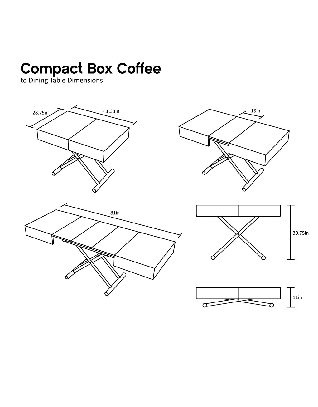 Compact Box Coffee Table That Changes To A Dinner Table Expand Furniture