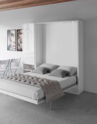 Hover-Queen-Wall-Bed-and-1-cupboards-in-white-gloss-in-a-modern-room