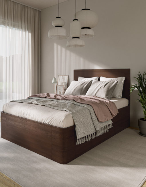 Walnut Pratico Storage bed