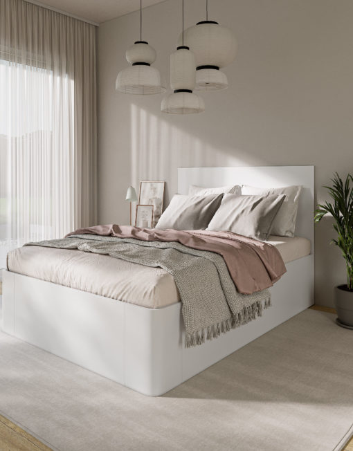 White Pratico Storage bed