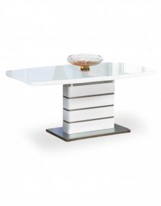 White Opulent Glass Extendable Table