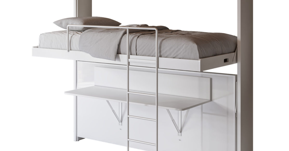 Amore - Flat Side Folding Wall Bunks with Desk | Expand Furniture