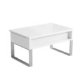 Mini Boost storage table in glossy white with silver metal legs