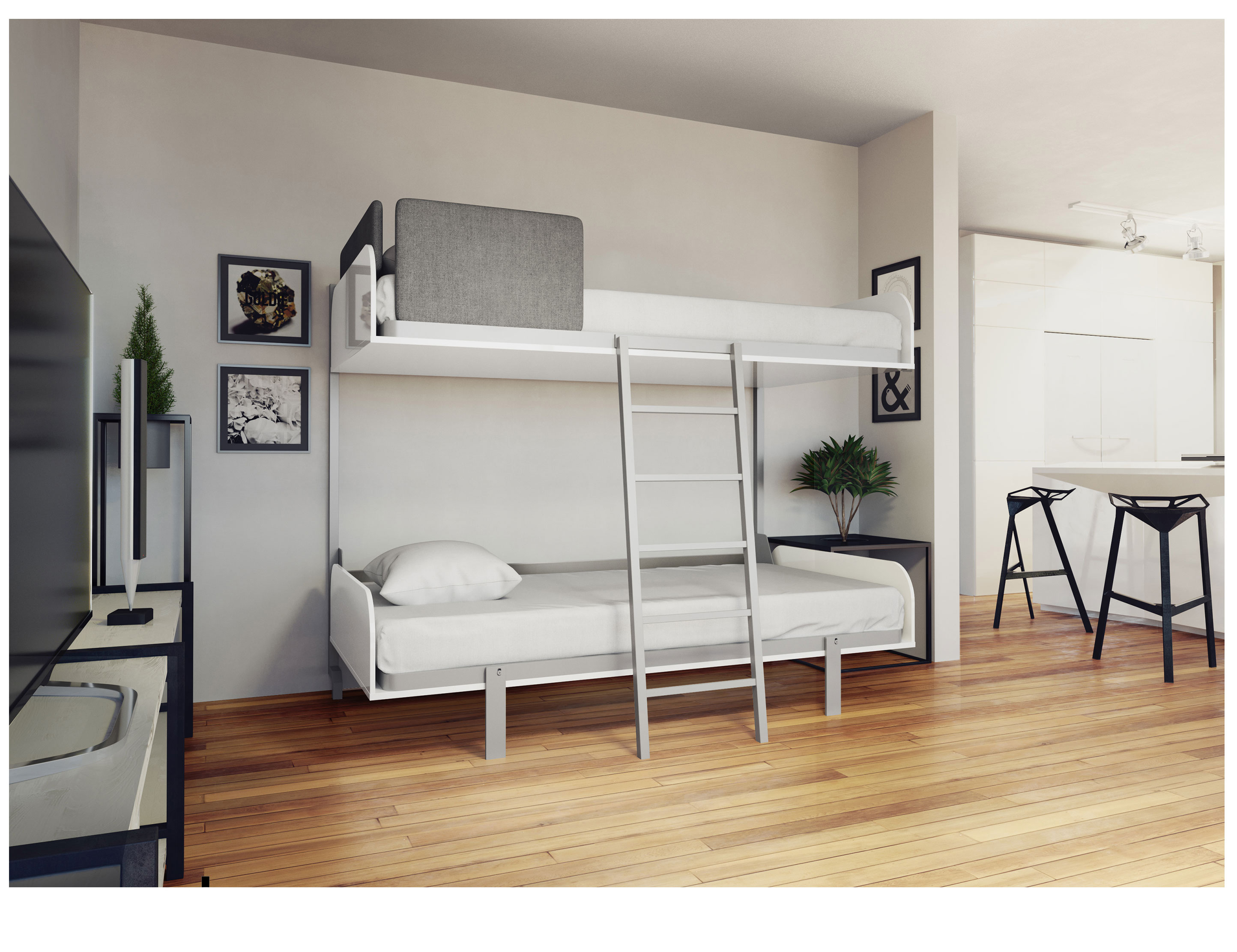 Compact Fold Away Wall Bunk Beds, Fold Up Bunk Beds