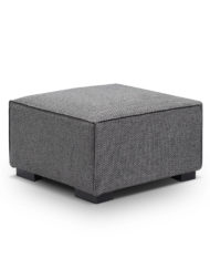 Soft Cube Modern grey sofa - Modular Ottoman Module from angle