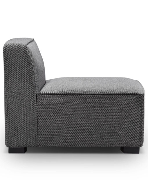 Soft Cube Modern grey sofa - Modular single Seat Module from side