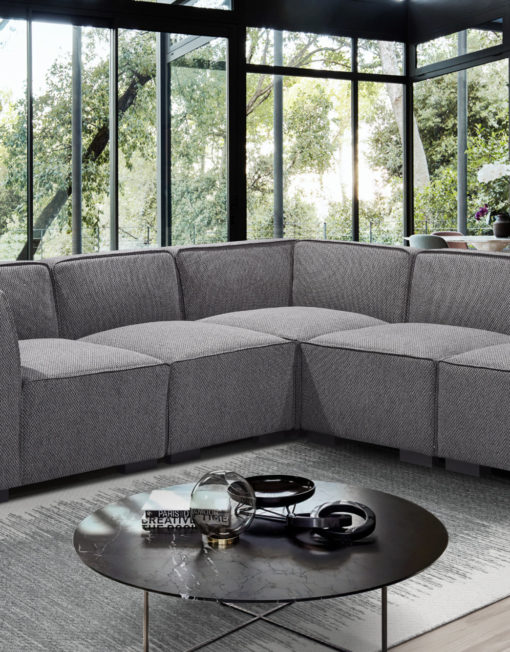 Soft cube sectional modular sofa in modern beautiful setting