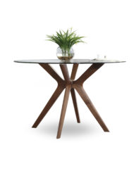 The-Branch-clear-glass-round-table-that-Rests-on-wood-legs