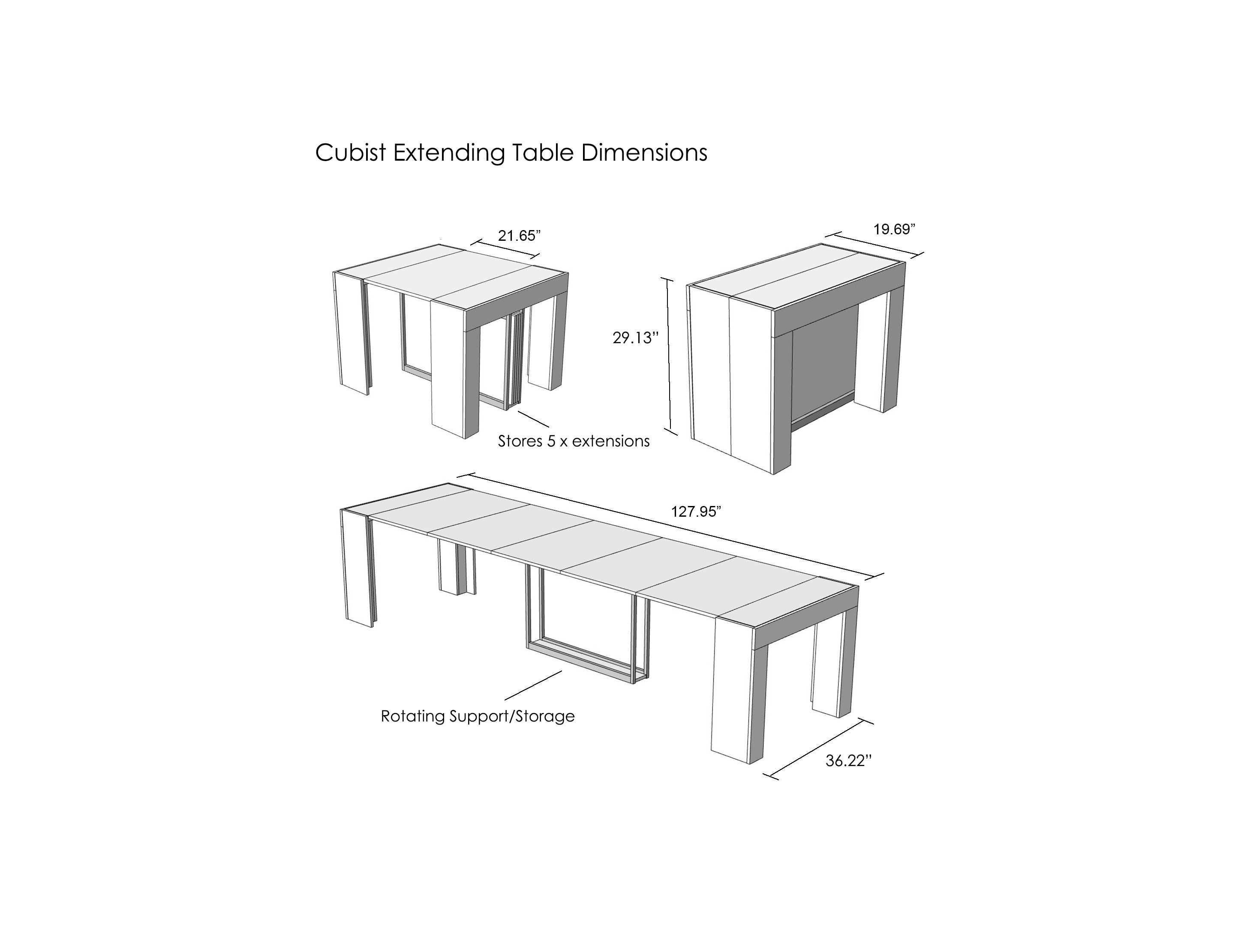 Cubist: Table-with-built-in-Extension-Storage - Expand Furniture