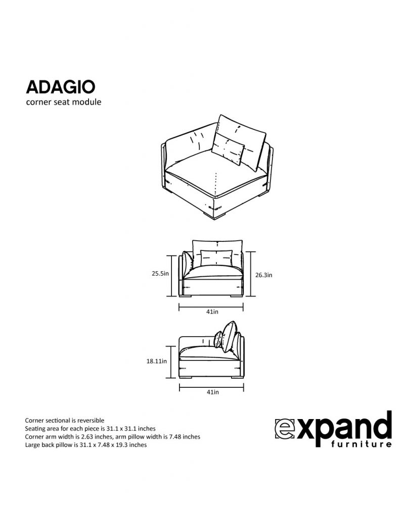 Adagio corner measurements