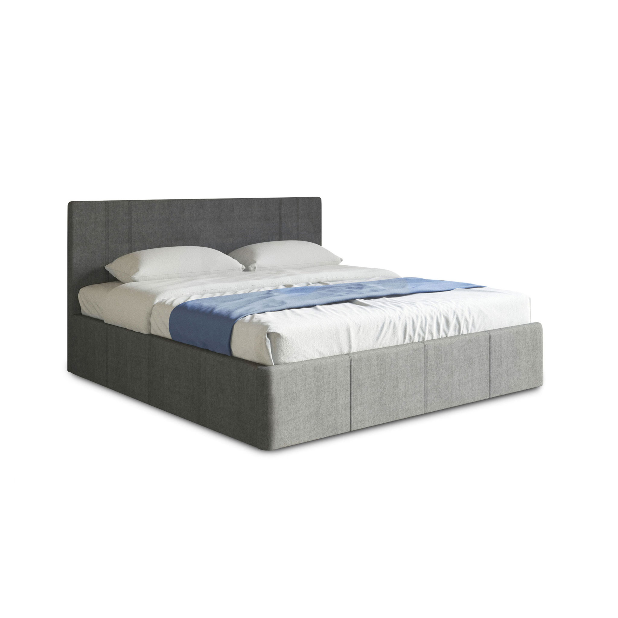 Reveal Queen Side Lifting Storage Bed, Gray Bed Frame Full