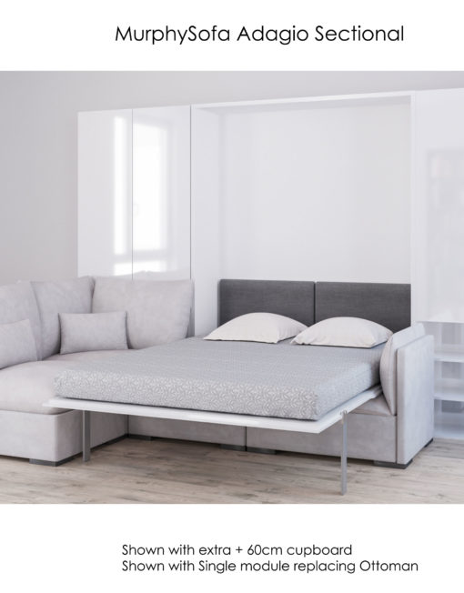MurphySofa ADAGIO - Queen Luxury Sectional Sofa Wall Bed | Expand ...