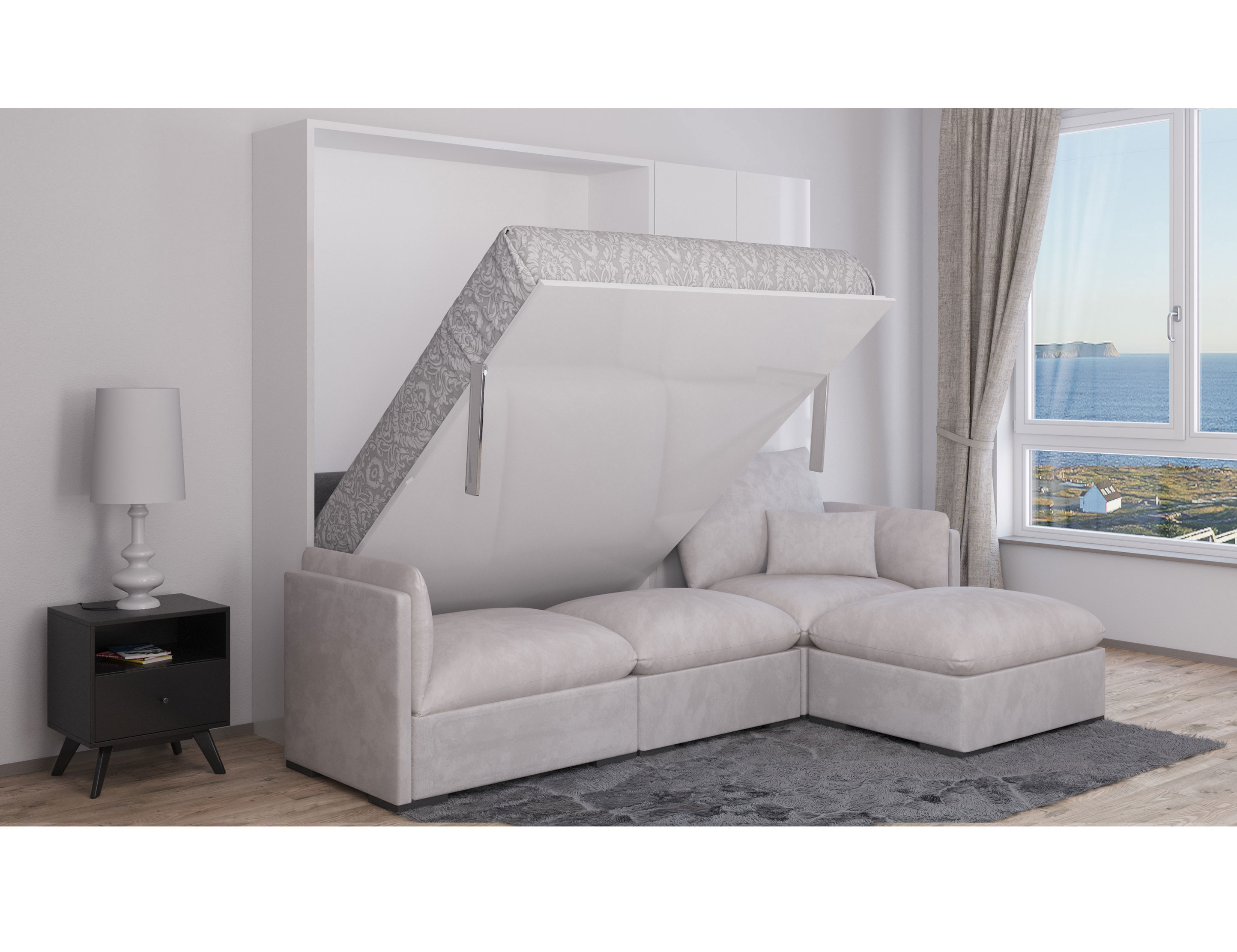 Queen Luxury Sectional Sofa Wall Bed, Luxury Bed Sofa