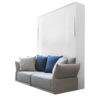 MurphySofa-Stratus-glossy-white-2-seat-sofa-wall-bed-combination-in-grey-with-blue-and-houndstooth-pillows