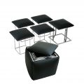 Companion-cube-ottoman-to-5-seat-transforming-chair-in-black-leather