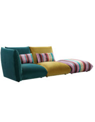 Basso 3 piece modular bubble sofa set in greens and stripes from side