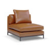 Migliore-single-modular sofa seat in genuine leather brown burned orange color