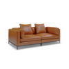 Mid century modern leather sofa for apartments - Migliore 100% leather