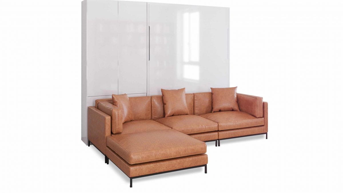 Genuine leather deals sectional sleeper sofa